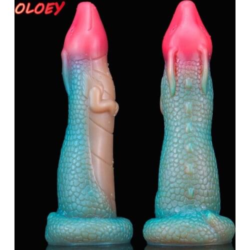 OLOEYNew Dragon Anal Plug Dildo Vaginal Clitoral Stimulator with Suction Cup Male Female Masturbation Prostate Massager Anal Toy