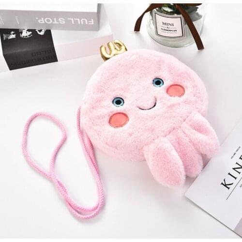 Plush cute octopus messenger bag childrens coin purse mobile phone animal messenger bag fashion childrens mini shoulder bag