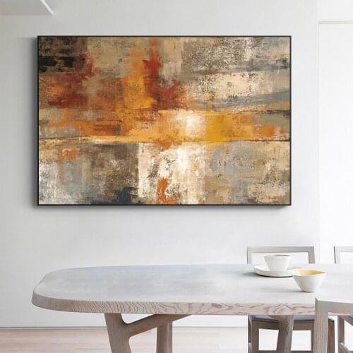 Print The Yellow Cuadros Oil Painting on The Poster and Print The Home Decor Painting on The Wall for The Living Room Poster