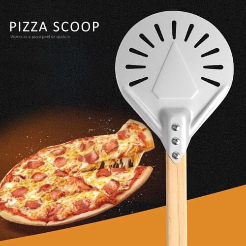 7/8/9 Inch Thick Aluminum Alloy Pizza Spatula With Wooden Handle Detachable Portable Bread Spatula Bakery Kitchen Baking Tools