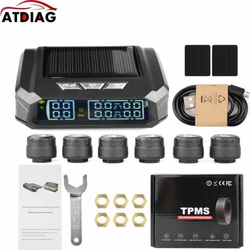 For Truck Car TPMS Tire Pressure Monitoring System 8Bar 6PCS External Sensor LCD Color Screen Monitoring Tire Pressure Range