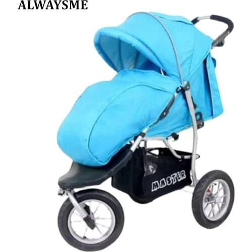 ALWAYSME Fold Jogging Stroller Travel System With EVA Foam Wheels and Mosquito Net Rain Cover Gifts