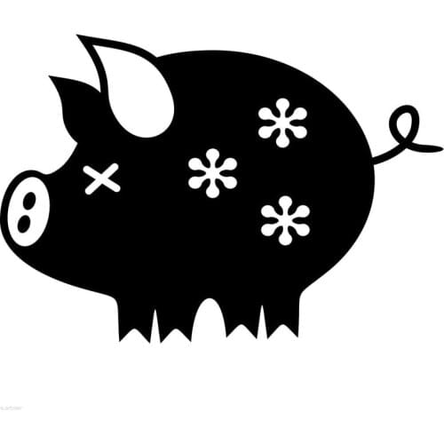 Funny Cute Floral Pig Rich Piggy Bank Sticker for Window Laptop Kayak Likable toy-styling Vinyl Decal 14cm