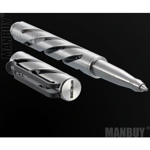 NITECORE NTP10 Titanium Tactical Pen Hallow Carve Body Tungsten Steel Tapered Tip Matt Aluminum Alloy Pen Self-defense Free Ship
