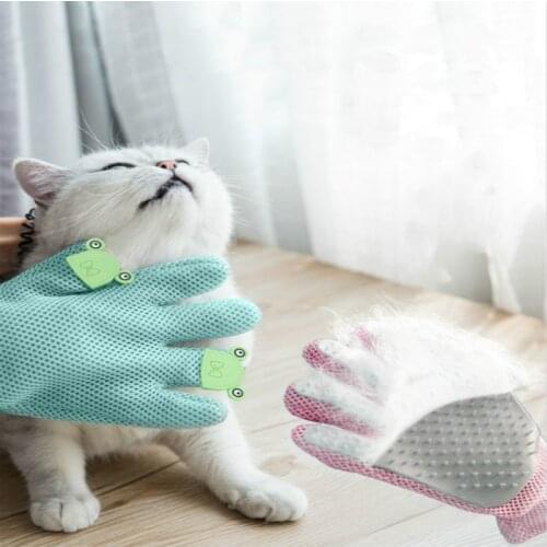 Multi-Purpose Cat Hair Removal Mitts Pet Grooming Gloves Cleaning Brush Remover Shedding Bathing Massage Comb For Kitten Dog