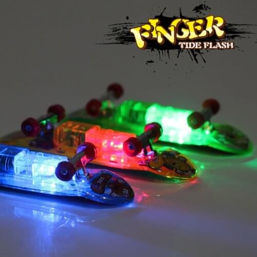 2pcs/set LED Mini Skateboard Professional Finger Fingerboards Finger Skate Toy Gifts Finger Scooter Skatepark Random Color