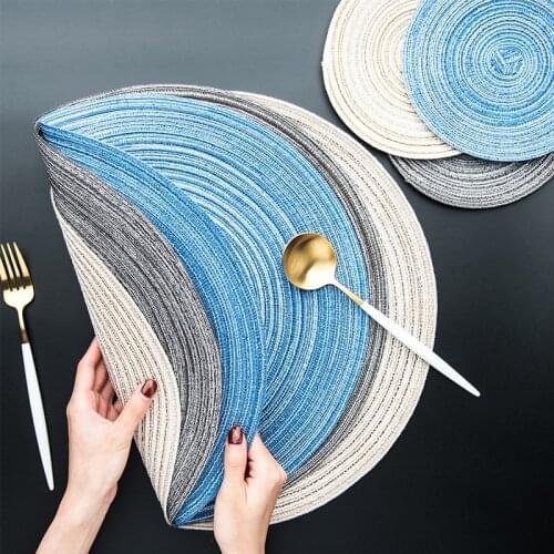 Japanese Style Hemp Rope Knitted Round Mattress Cup Mat Table Heat Insulation Pad Skid Pan Pads Bowl Hand Mat