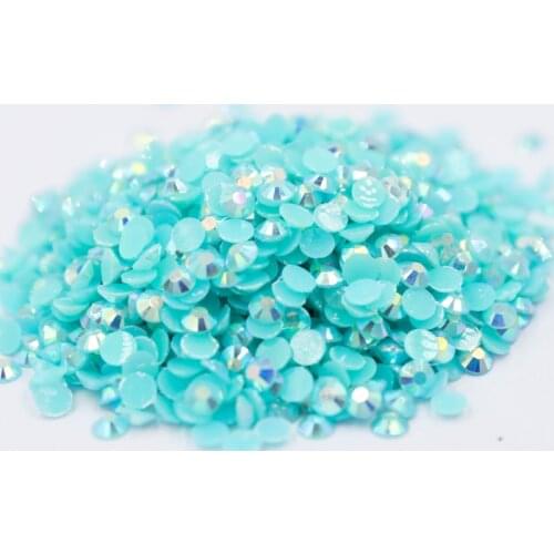 Jelly Aquamarine AB Color Flatback стразы Resin Non hotfix Rhinestones in Bulk Package Plastic Nail Art Decoration for Garment