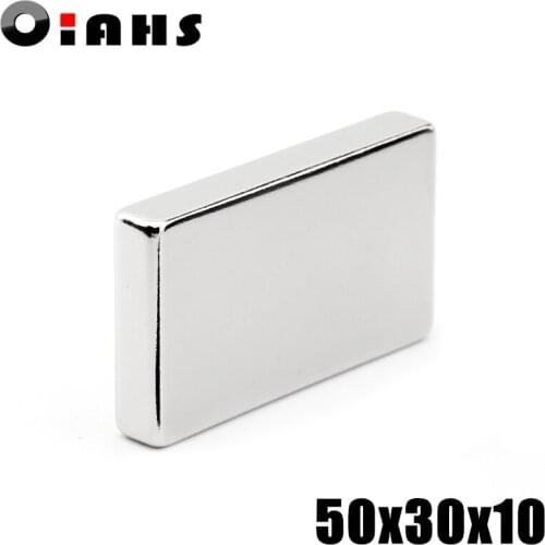 1pcs F50x30x10mm Super Powerful Strong Rare Earth Block NdFeB Magnet Neodymium N35 Magnets F50*30*10mm- Free Shipping