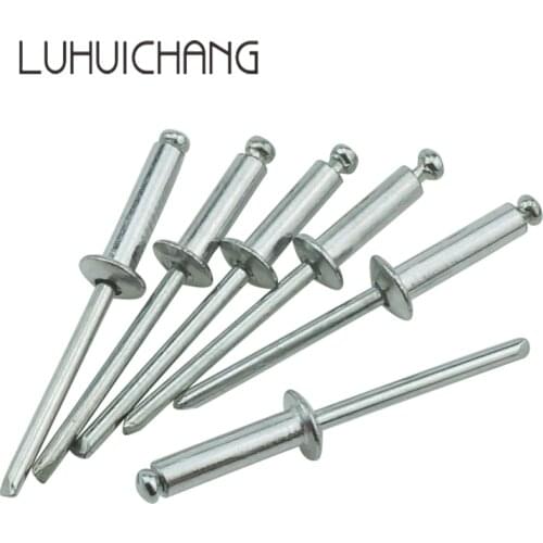 100pcs/lots M3.2 M4 M5 Aluminum Mushroom Screw Pulling Rivets Break Mandrel Blind Nail Pop Rivet self-plugging rivet Furniture