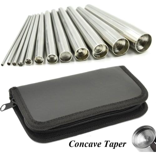 12Pcs Steel Concave Back Taper Body Piercing Jewelry Tool Nose Stretcher Ring Labret Lip Stud Ear Plug Expander Gauge Kit