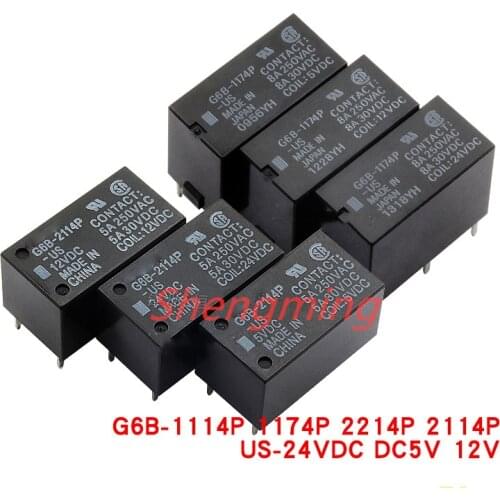 2pcs G6B-1114P 1174P 2214P 2114P-US-24VDC DC5V 12V original Relay