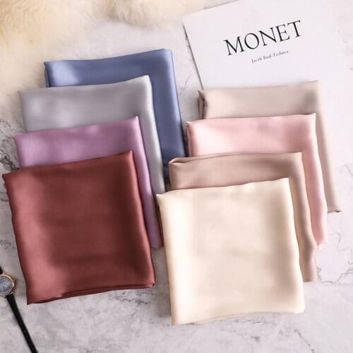 70*70cm Womens Small Silk Square Scarf Neck Scarves for Ladies Hair Scarfs Solid Female Foulard Neckerchief Shawls Bandanas