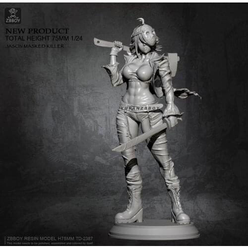 75mm Resin model kits Mask beauty self-assembled TD-2340