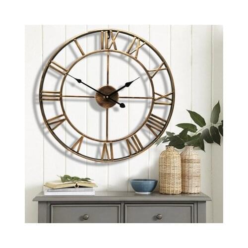 80CM North Europe Brief Creative Wall clock Roman numerals retro Iron Watches Antique Klok Wedding decorations Wall clocks