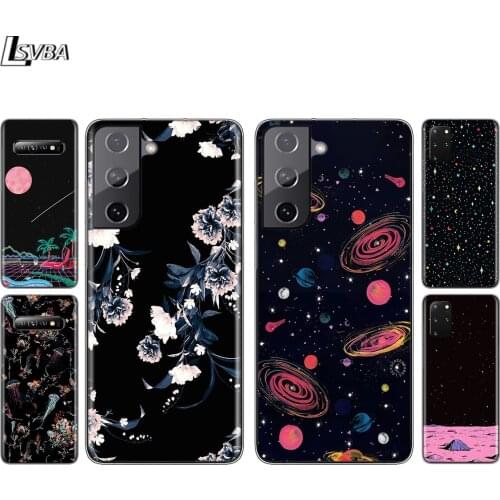 Abstraction Space moon star Silicone Cover For Samsung Galaxy S21 S20 FE Ultra S10 S10E Lite S9 S8 S7 Plus Phone Case