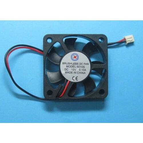2 Pcs Brushless DC Cooling Fan 12V 5010S 7 Blades 50x50x10mm 2pin Sleeve-bearing