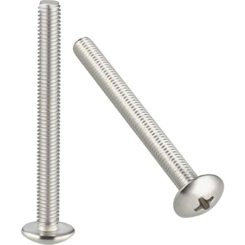 UXCELL Machine Screws M5x50mm or M6x8/10/12/16/20mm Phillips Truss Head Screw 304 Stainless Steel Fasteners Bolts 10Pcs