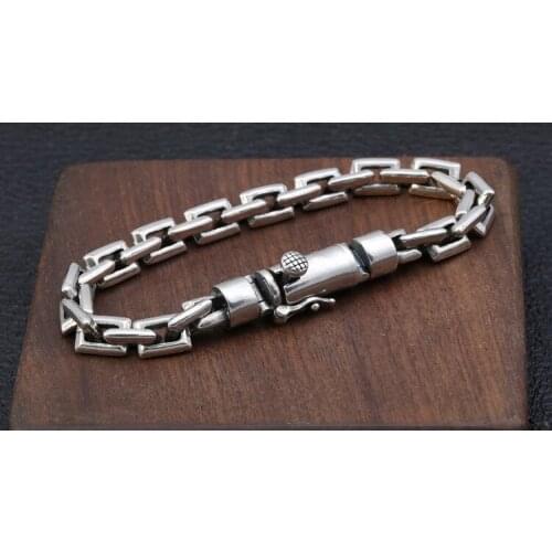 Mens WOMEN Solid 925 Sterling Silver link Bracelet bangle Chain Jewelry A4627