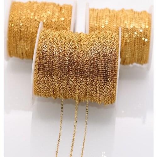 5m/lot Silver Plated Cable Open Link Chain Findings for Necklace Bracelets Jewelry Making