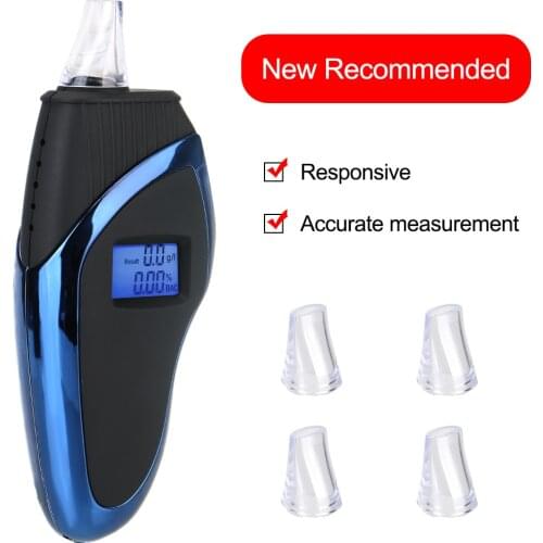 Alcohol Breath Tester Backlight Light Digital Alcohol Tester LCD Detector Handheld With Lanyard Breathalyzer Analyzer