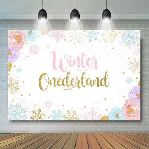 1st birthday Backdrop Baby Child party Christmas Wood Backdrop Snowflake Pink Rose Background Photobooth