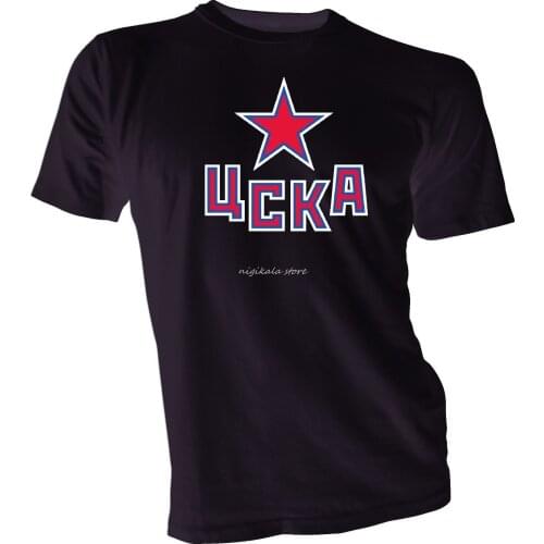 HC CSKA Moscow KHL Russian Professional HockeyER Black T-Shirt NEW Russia Tee