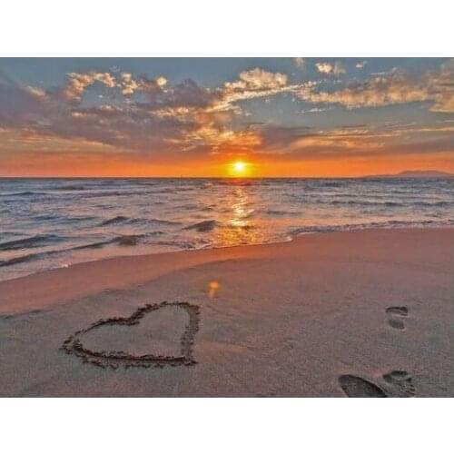 HJMGL 5D Diy Diamond Painting Cross Stitch Kits Diamond Mosaic Embroidery Beach Waves Home Decoration Gifts