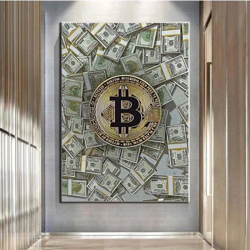 Money Dollars Canvas Picture Wall Office Decor Paintings for Interior Frameless Wall Art Prints Abstract Posters Prints