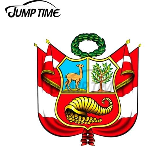 JumpTime 13 x8.8cm For PERU Coat of Arms Decal Creative Laptop Graffiti Stickers Motorcycle Surfboard Vinyl Car Wrap for Vehicle