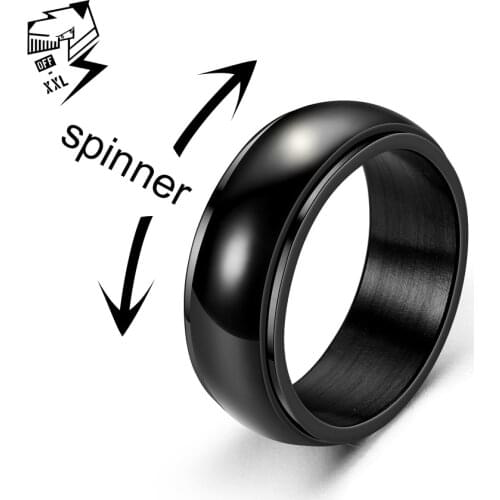 Anxiety Ring Fidget Spinner Rings For Women Punk Rotating Freely Stainless Steel Anti Stress Accessories Mens Fashion Jewelry