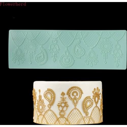 Cake Lace Cushion, Candle Border Mold, Fondant Cake Silicone Mold, Home Baking Tools Cake Tools Pastry Mold Cake Decorating