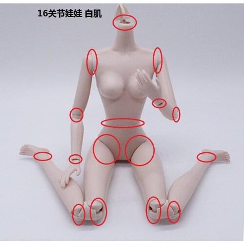 1/6 BJD Doll Body Nude body 16 Joints Girl Kids Toy Doll Makeup Practice