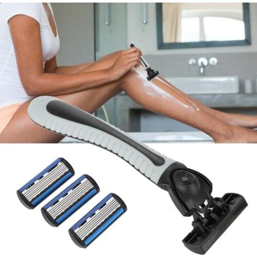 6pcs+1pcs Holder Men Face Shaving Razors Blades Male Manual Razor Blades For Standard Beard Shaver Trimmer Blades