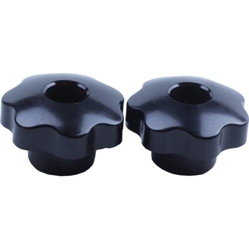 M8 x 50mm Diameter Thread Clamping Star Knob Black Replacement 2pcs