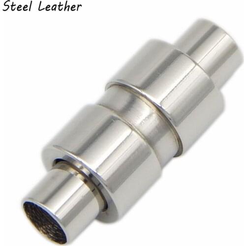 20pcs/lot engrave logo hole:2/3/4/5/6mm Column 316 Stainless Steel Magnetic Clasps For DIY Jewelry Making Necklaces Bracelets