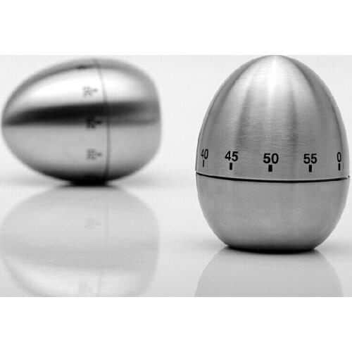 Mechanical Dial Cooking Kitchen Egg Timer Stainless Steel Alarm Clock Time Reminder up to 60 Minutes