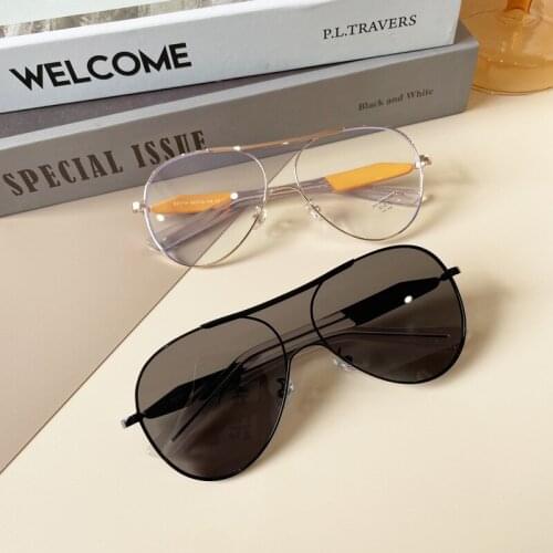 Fashion style all-in-one sunglasses conjoined neutral sheet mirror leg sunglasses transparent frame anti-blue optical frame