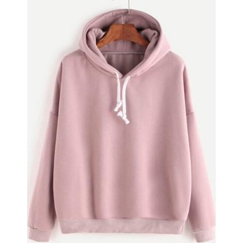 Fashion Women Casual Hooded Pullover Hoodie Unisex Kpop Hip hop Solid Color Plain harajuku Sweatshirt elegant basic Autumn Top