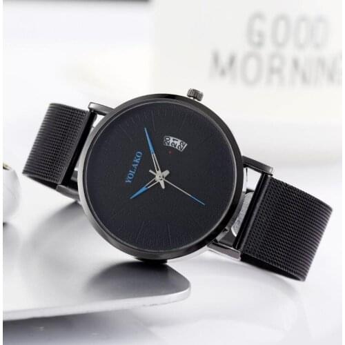 Men Watches 2020 Luxury Male Date Calendar Watch Men Stainless Steel Mesh Watch Mens Casual Quartz Watch Relogio Masculino Hot