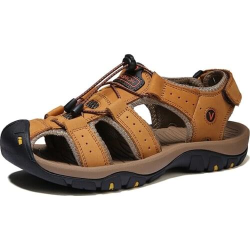 Summer new large mens sandals mens outdoor beach sandals обувь мужская летняя Zapatillas Hombre Leather Mens shoes Sizi 38-48