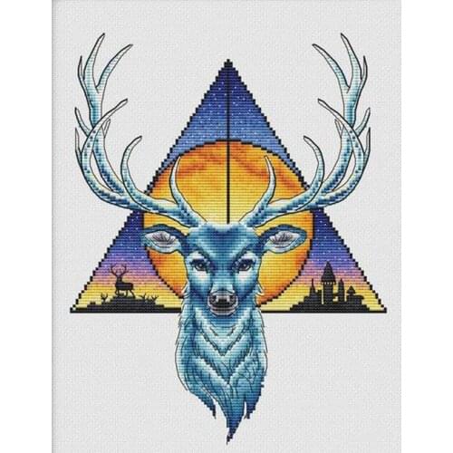 Guardian of the Forest-Deer 30-36 Cross Stitch Kit Package Greeting Needlework Counted Kits Embroidery cross stitch set