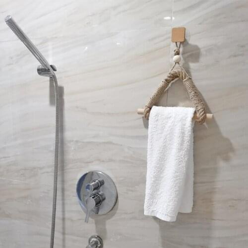 Nordic Wall Hangs Wooden Paper Towel Holder Rack Bathroom Toilet Adornment Bathroom Accessories Towel Rack