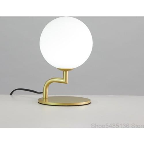 Nordic Golden Glass Table Lamp Modern Table Lamps for Bedroom Living Room Home Decoration Stand Light Study Room Office Lighting