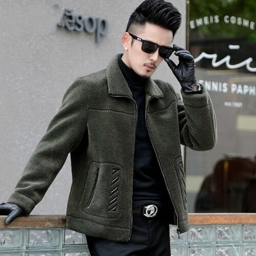 2020 New Men Winter Korean Loose Coat Male Real Lamb Fur Jacket Man Warm Thick Sheep Shearling Outwear Short Overcoat Z94