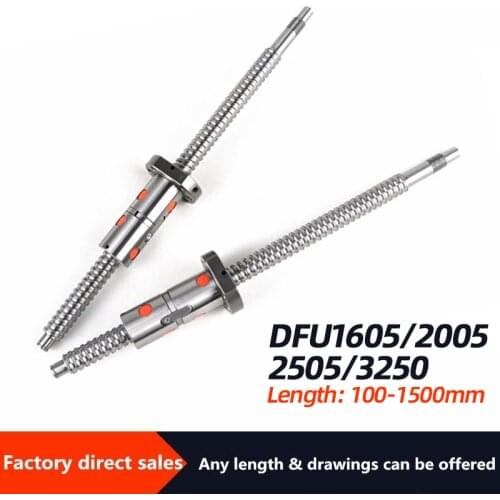 NEW DFU1605/DFU2005/DFU2505/DFU3205 set: rolled ball screw C7 in any length with end machined + DFU1605/2005/2505/3205 ball nut