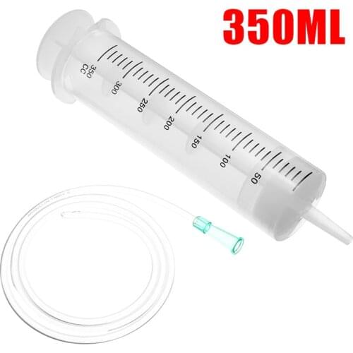 New Plastic Syringe 350ml Large Capacity Disposable Syringe Imported Pump Oil & 1m Silicone Tube