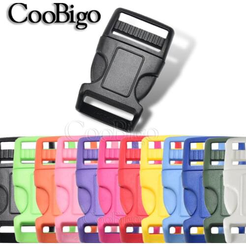 10Pcs Side Release Buckle Curved Clasps Contoured Plastic Colorful Backpack Webbing Paracord Bracelet Pets Collar Strap 20mm
