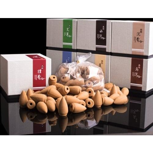 Gift Box 100g Natural Incense Cones Smoke Cones Reflux Tower Incense Backflow Incense Bullet Wormwood Sandalwood Agilawood