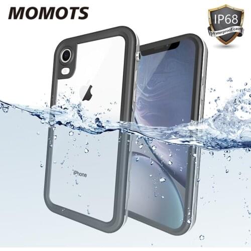 MOMOTS Shockproof Waterproof Case for iPhone X XR XS MAX Tansparent Case for iPhone 8 7 6 Plus Funda 360 Full Protection